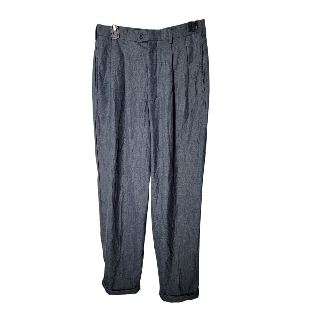 Giovanni Umo Mens Size 30x32 Gray Solid Dress Pants